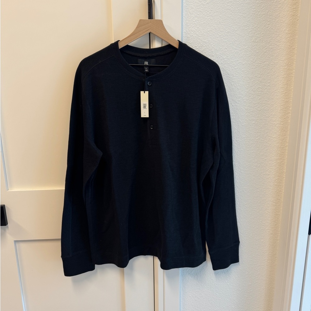 Banana Republic Black Long Sleeve Henley Shirt